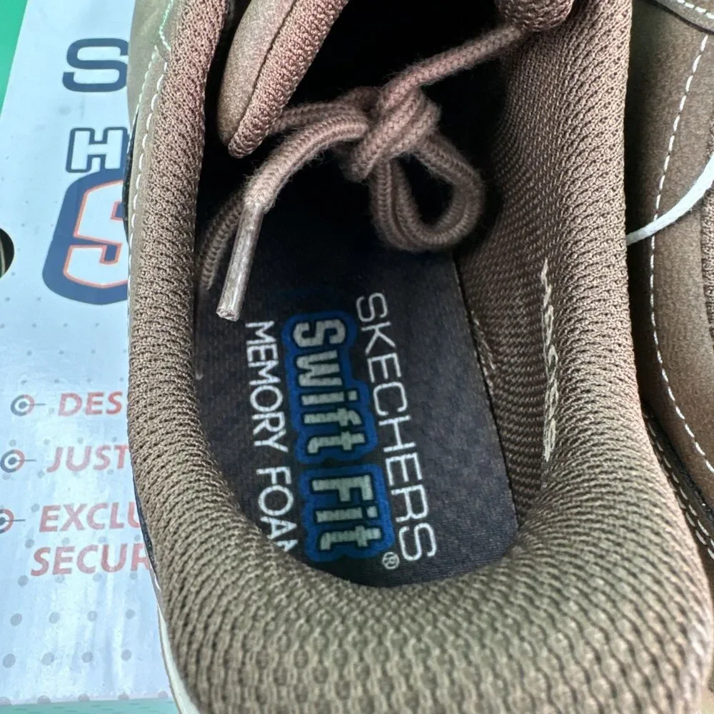 Skechers Hands Free Swift Fit Men’s 9.5 Brown Waterproof Casual Lace Sneakers